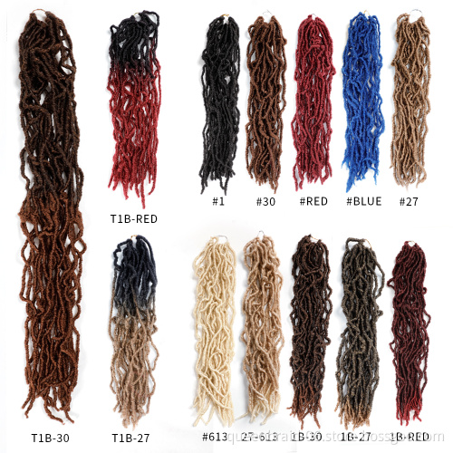 21strands 14"  Goddess Locs Crochet Hair Synthetic Ombre Nu Locs Crochet Braiding Hair Extensions Crochet Goddess Nu Locs